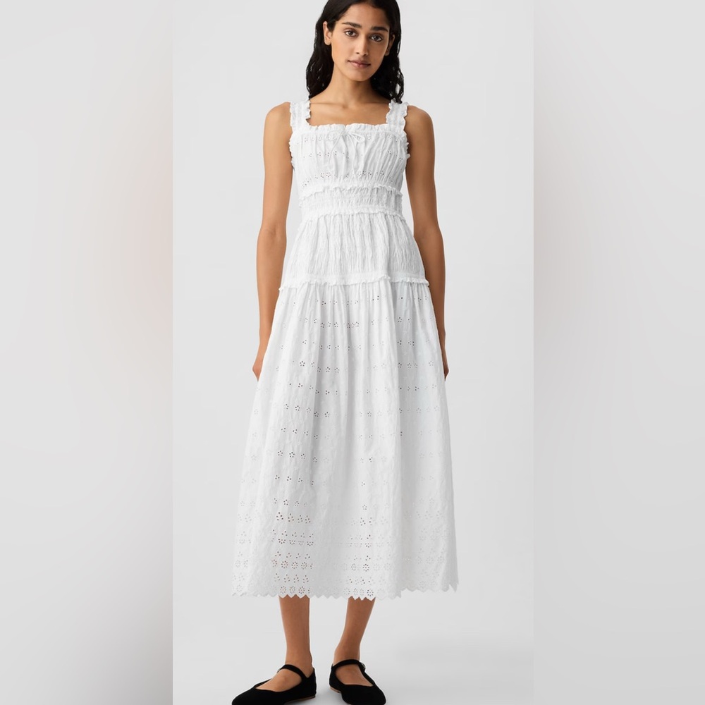 Gap × DÔEN Eyelet Midi Dress Size Large